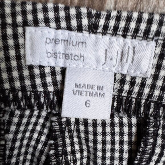 2/$18 SALE! J Jill Pull On Pants Womens 6 Stretch‎ Black White Checkered Preppy - Picture 6 of 9